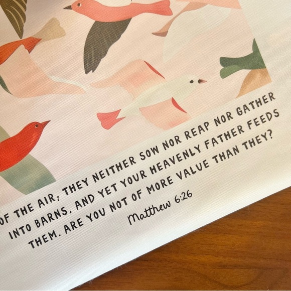 2 Piece Bible Verse Floral and Bird Wall Art, Canvas Only, 12x16 - Picture 8 of 8